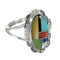 Multicolor Inlay Silver Southwestern Ring Size 7-1/2 YX75029